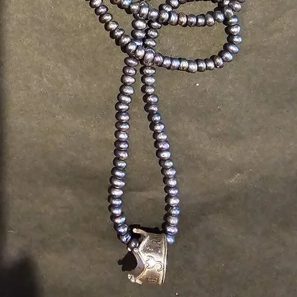 Angi Olami Pearl and Sterling Silver Floating Crown Necklace - Picture 7 of 7